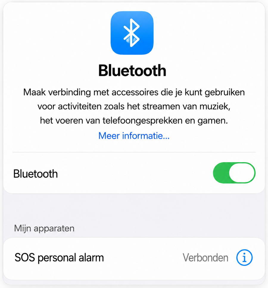 Stap 1 — Verbind het alarm via Bluetooth